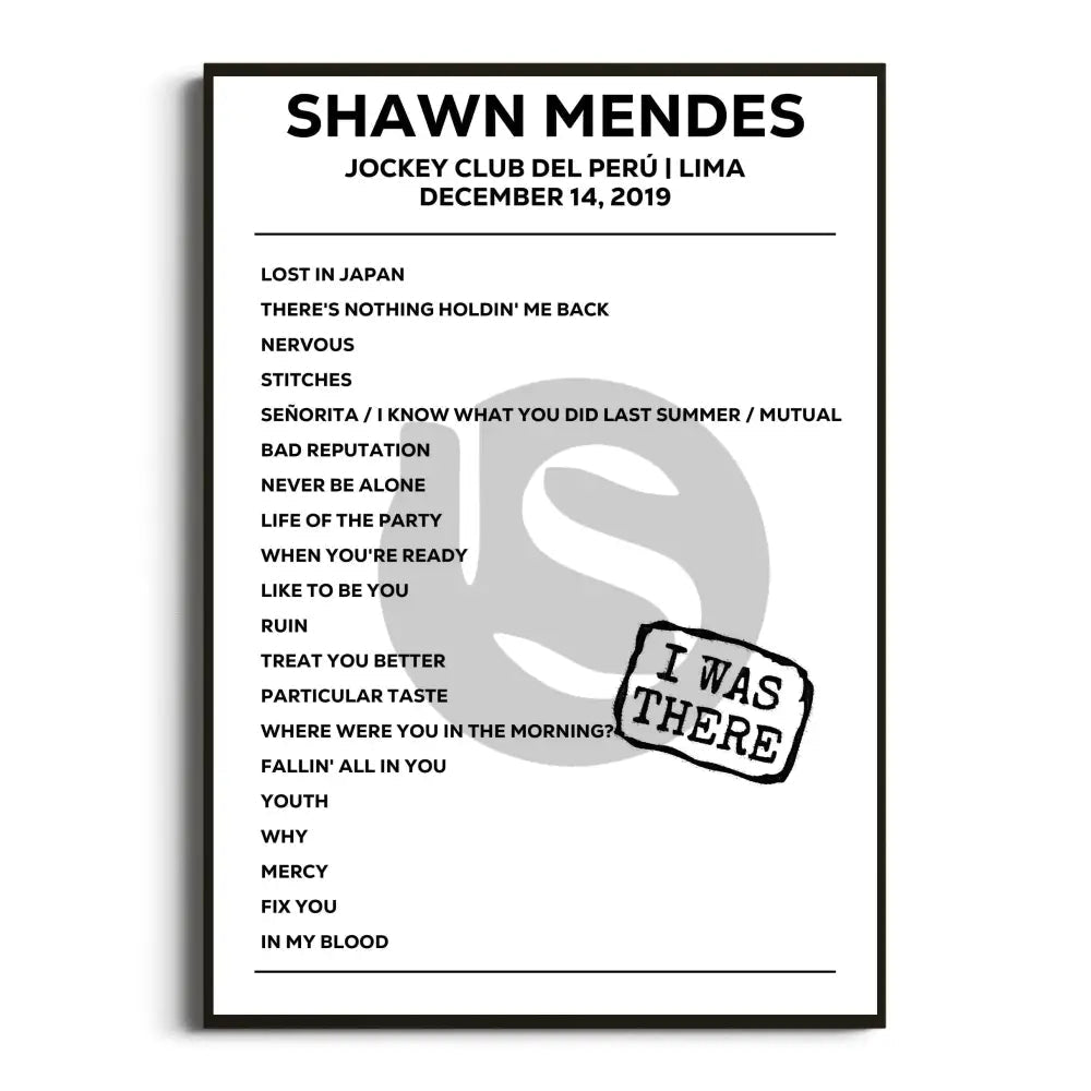 Shawn Mendes Shawn Mendes: The Tour - Setlist Posters - Setlist