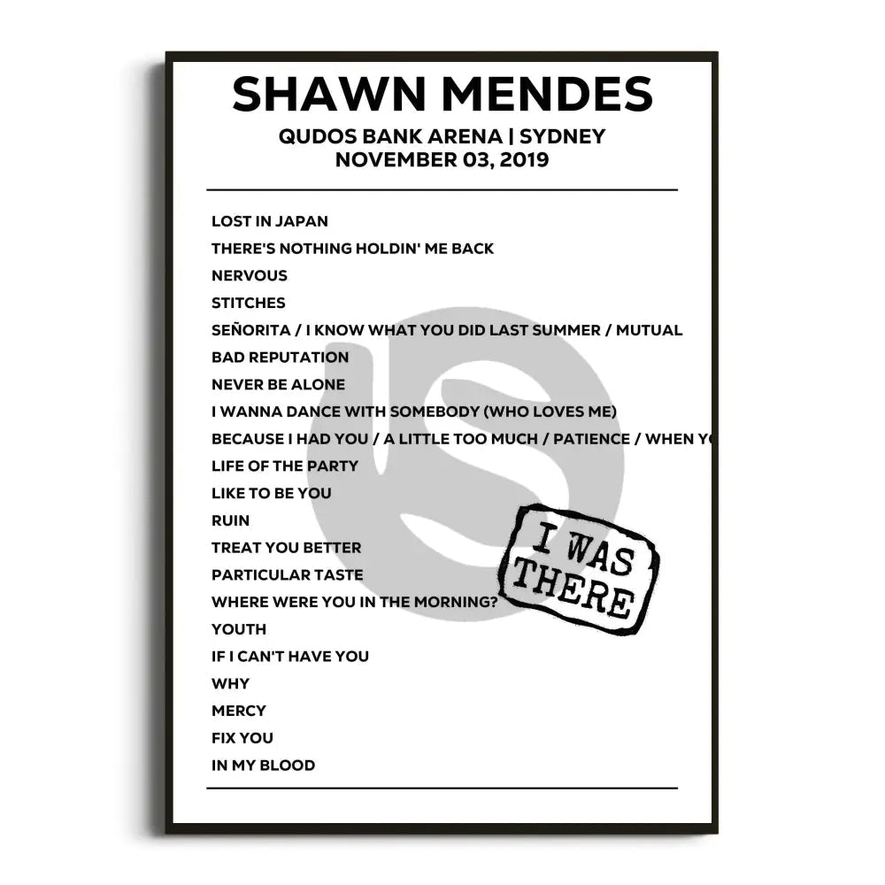 Shawn Mendes Shawn Mendes: The Tour - Setlist Posters - Setlist