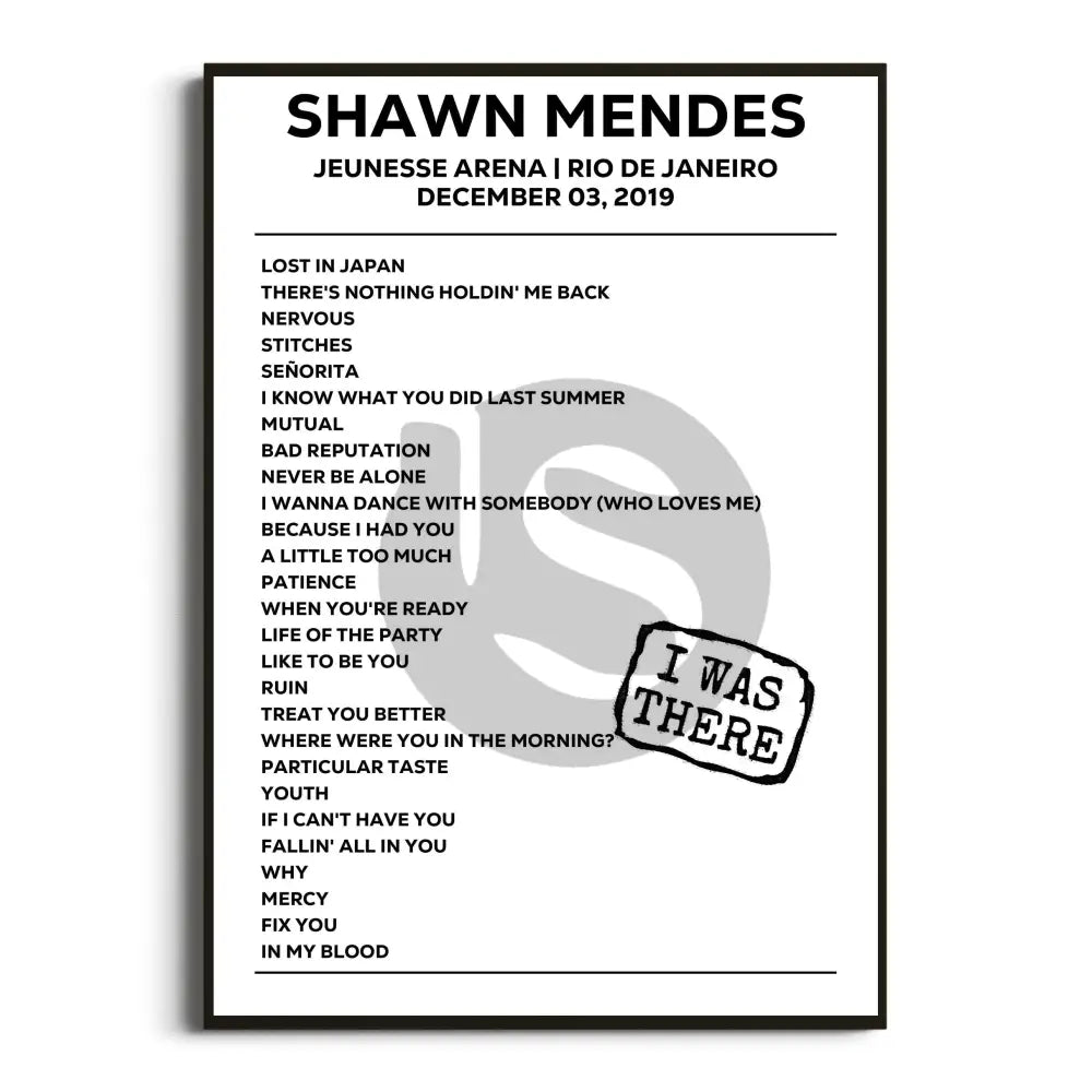 Shawn Mendes Shawn Mendes: The Tour - Setlist Posters - Setlist