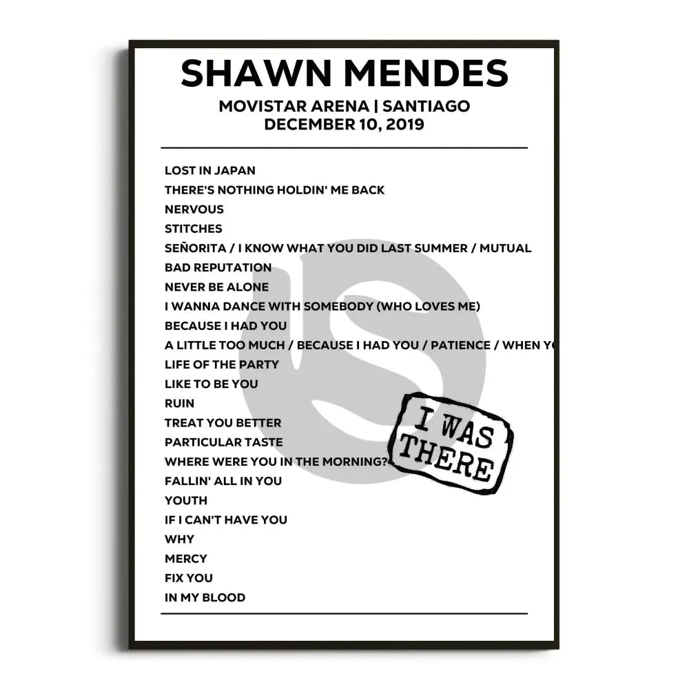 Shawn Mendes Shawn Mendes: The Tour - Setlist Posters - Setlist