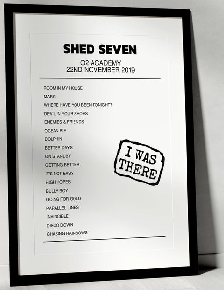 Shed Seven 22nd November 2019 O2 Academy Birmingham I Was There - Setlist