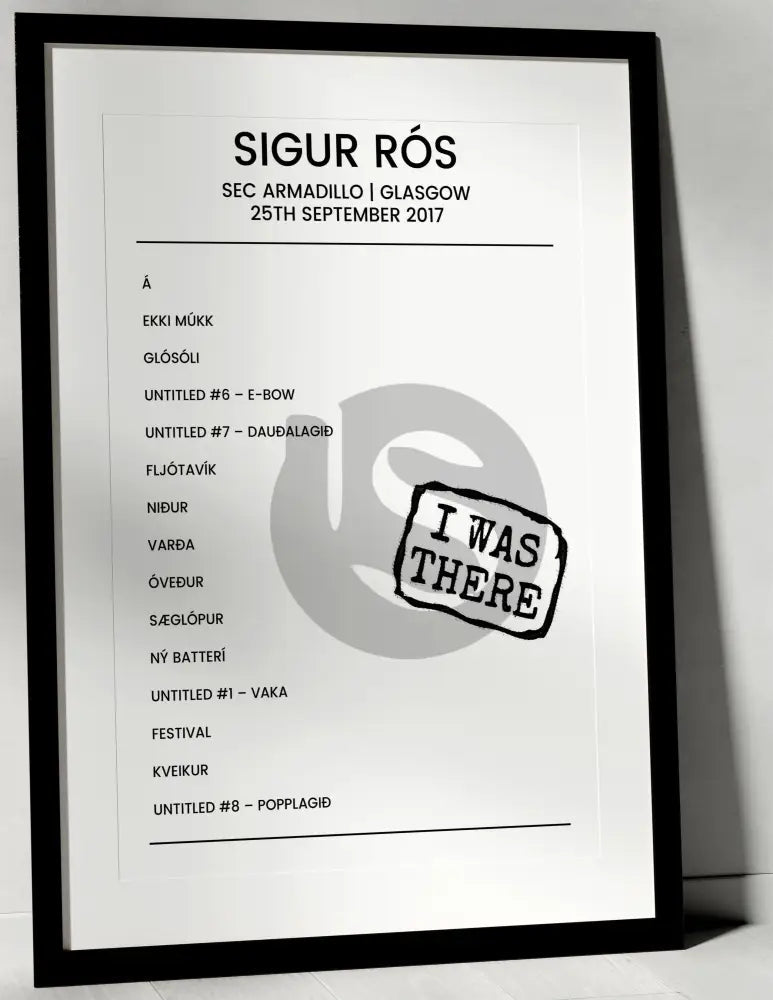 Sigur Rós 25th September 2017 SEC Armadillo Glasgow - Alternate - Setlist