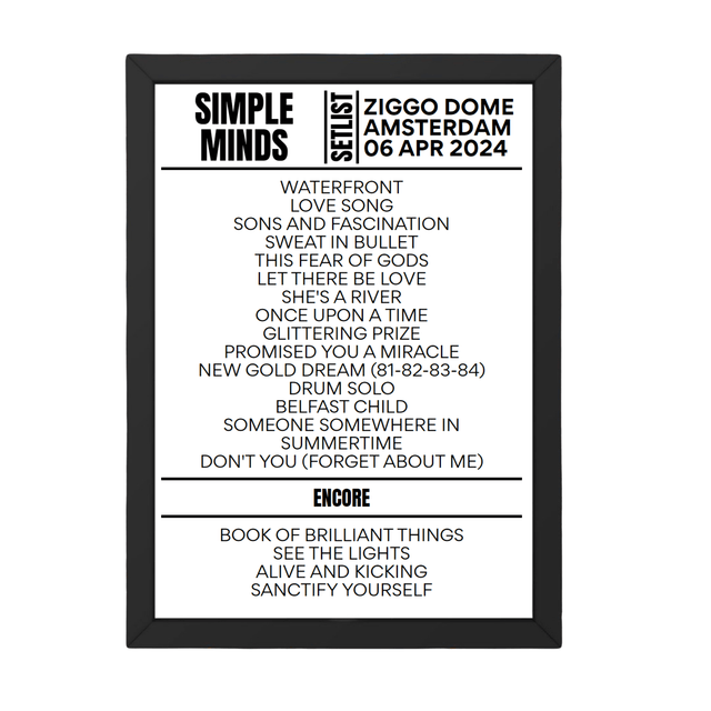 Simple Minds Amsterdam April 6 2024 Setlist - Setlist