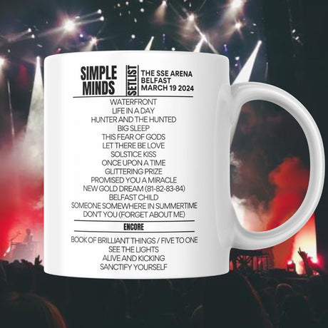 Simple Minds Belfast March 19 2024 Setlist Mug - Setlist