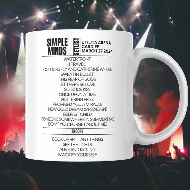 Simple Minds Cardiff March 27 2024 Setlist Mug - Setlist