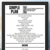 Simple Plan 2024 Manchester February 2024 Setlist - Setlist