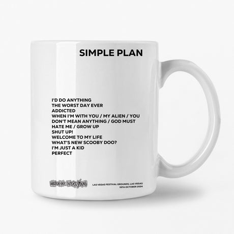 Simple Plan Las Vegas 19th October 2024 Setlist Mug - Setlist