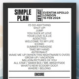 Simple Plan London February 2024 Setlist - Setlist