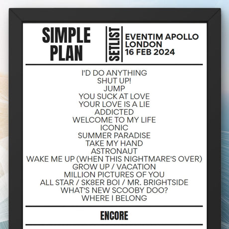 Simple Plan London February 2024 Setlist - Setlist