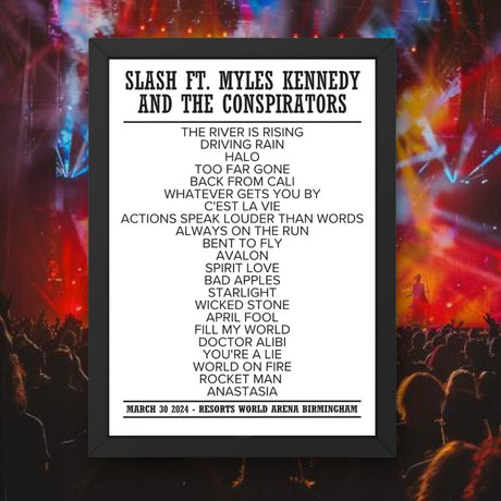 Slash Ft. Myles Kennedy Birmingham March 30 2024 Setlist - Setlist