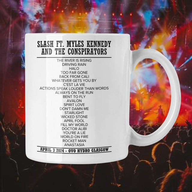 Slash Ft. Myles Kennedy Glasgow April 3 2024 Setlist Mug - Setlist