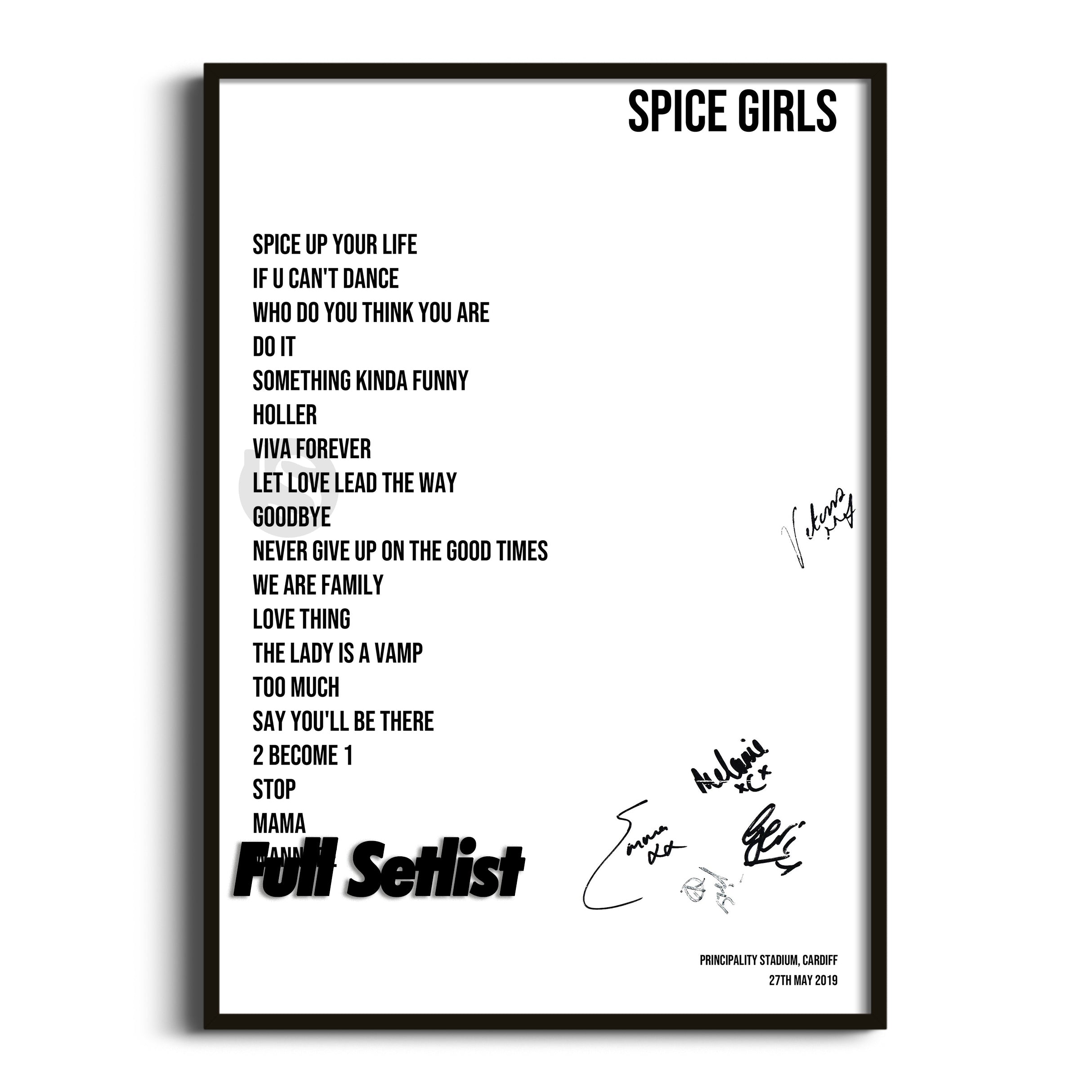 Spice Girls Spice World – 2019 Tour Posters - Setlist