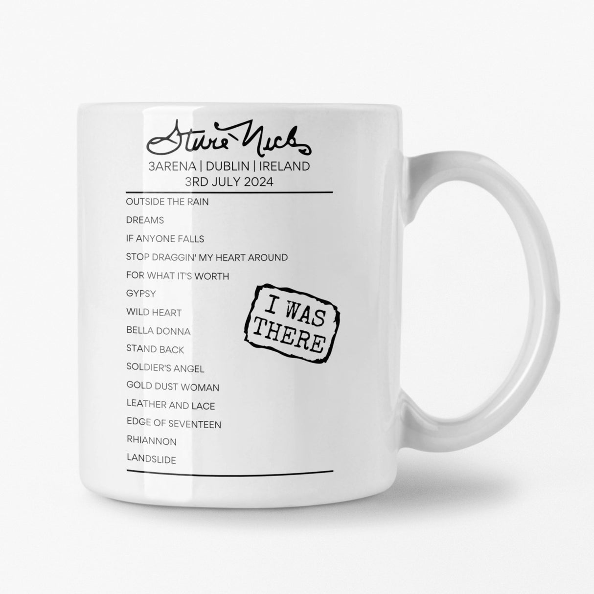 Stevie Nicks 3Arena Dublin July 2024 Setlist Mug - Setlist