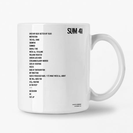 Sum 41 Birmingham 12th February 2016 Setlist Mug - Setlist