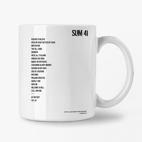 Sum 41 Cardiff 11th February 2016 Setlist Mug - Setlist