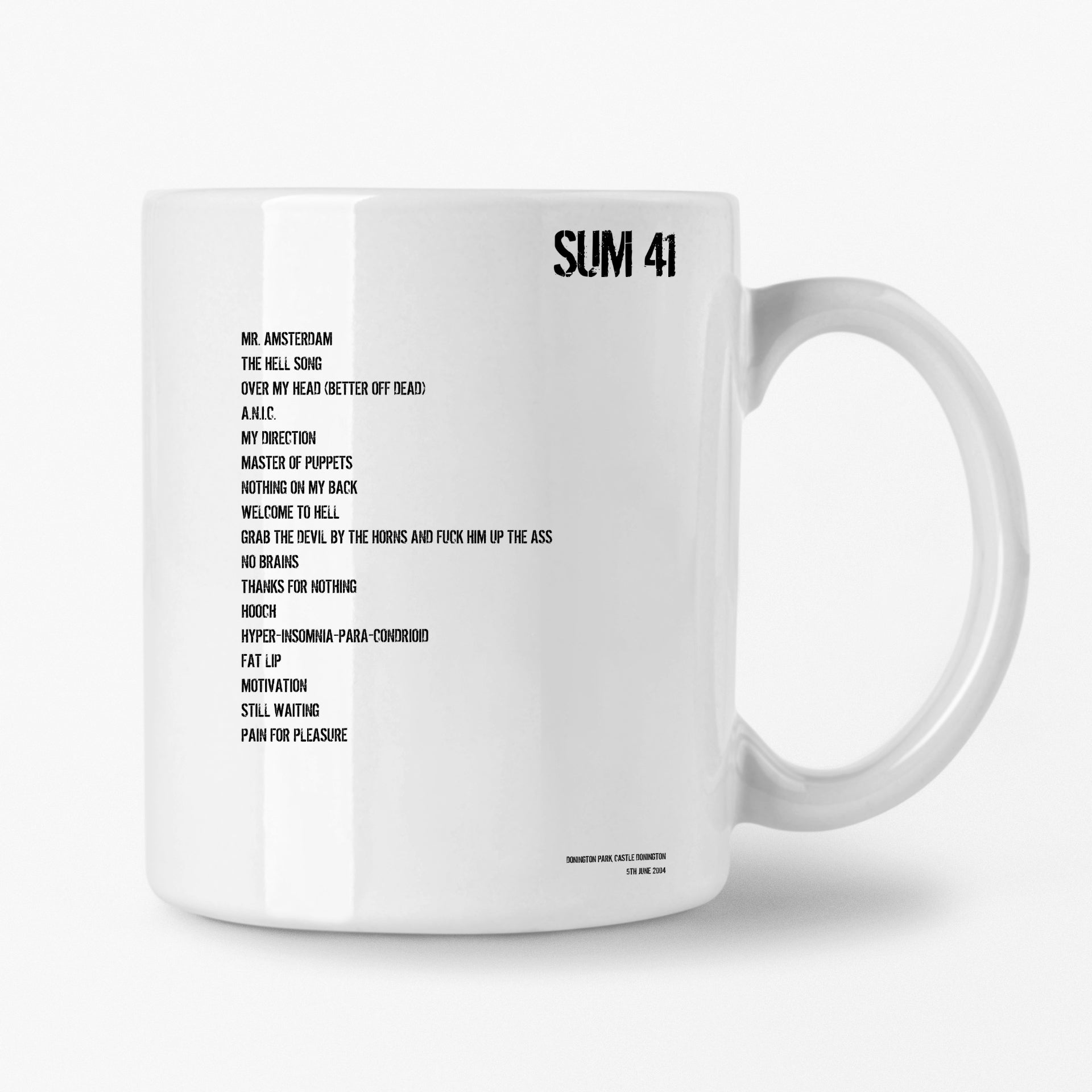 Sum 41 Castle Donington 5th June 2004 Setlist Mug - Setlist