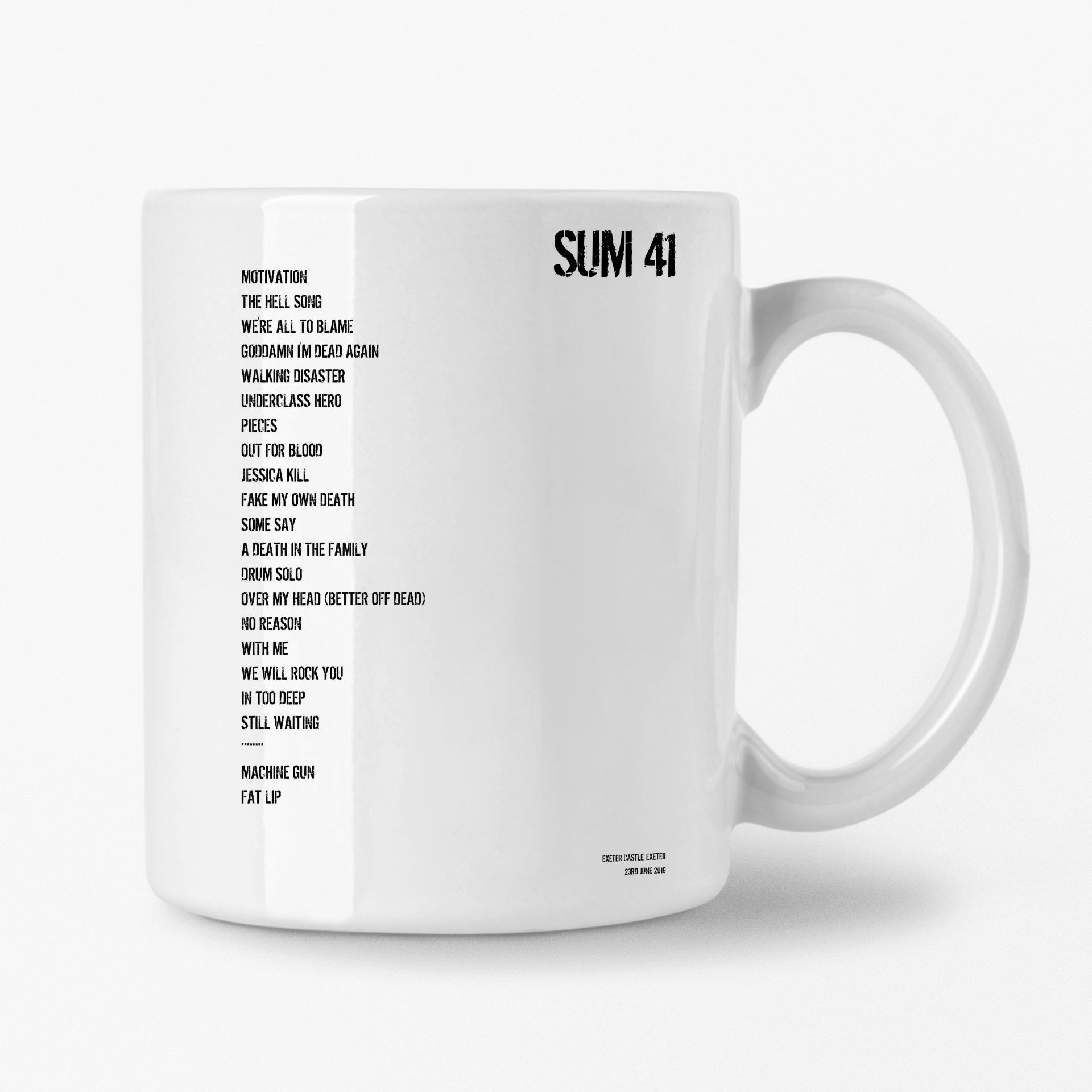 Sum 41 Exeter 23rd June 2019 Setlist Mug - Setlist