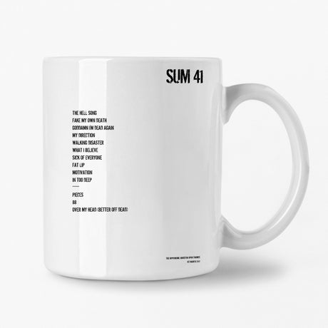 Sum 41 Kingston upon Thames 1st March 2017 Setlist Mug - Setlist