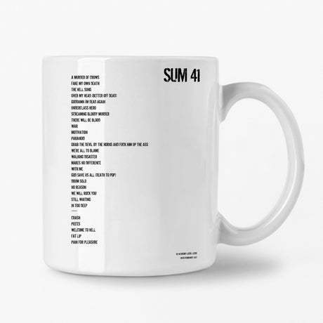 Sum 41 Leeds 26th February 2017 Setlist Mug - Setlist