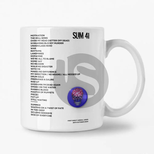 Sum 41 Leeds 26th October 2024 - Setlist Mug - Badge Style - Setlist