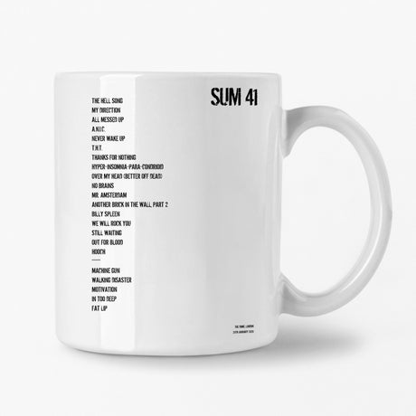 Sum 41 London 20th January 2020 Setlist Mug - Setlist