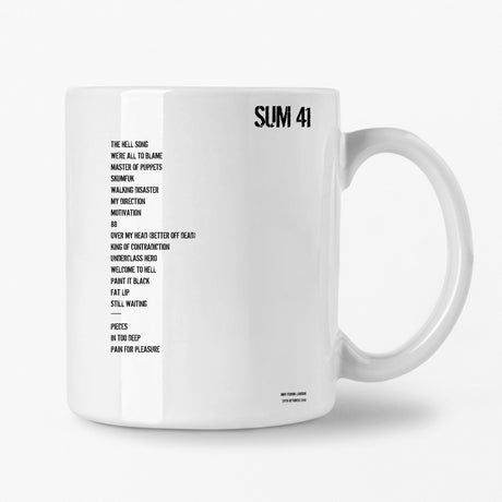 Sum 41 London 29th October 2010 Setlist Mug - Setlist