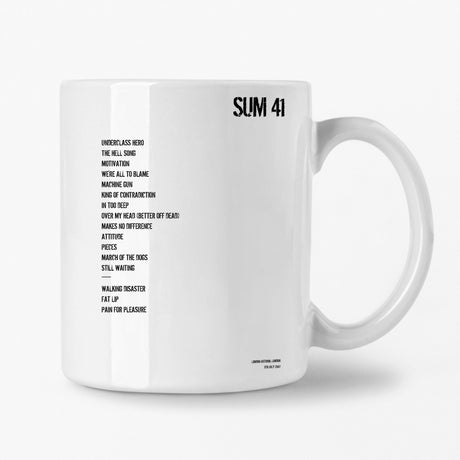 Sum 41 London 5th July 2007 Setlist Mug - Setlist