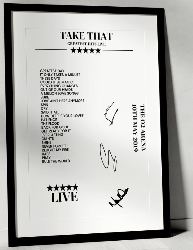 Take That 10th May 2019 The O2 Arena London - Setlist