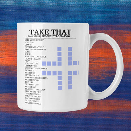 Take That Glasgow May 3 2024 Setlist Mug - Alternate - Setlist