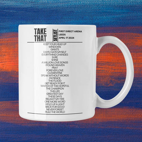 Take That Leeds April 17 2024 Setlist Mug - Setlist