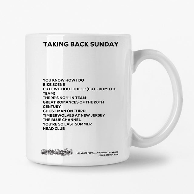 Taking Back Sunday Las Vegas 20th October 2024 Setlist Mug - Setlist