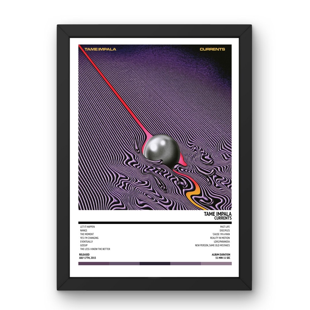 Tame Impala - Currents (2015) Poster - Setlist