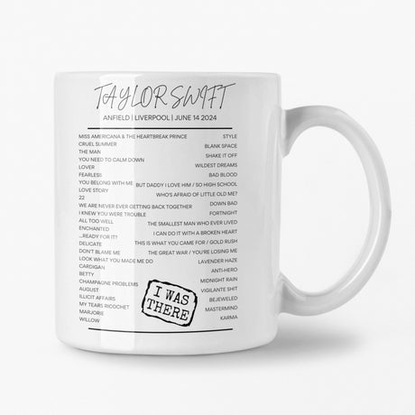 Taylor Swift Liverpool June 14 2024 Setlist Mug - Setlist