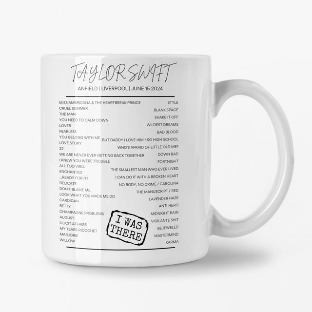 Taylor Swift Liverpool June 15 2024 Setlist Mug - Setlist