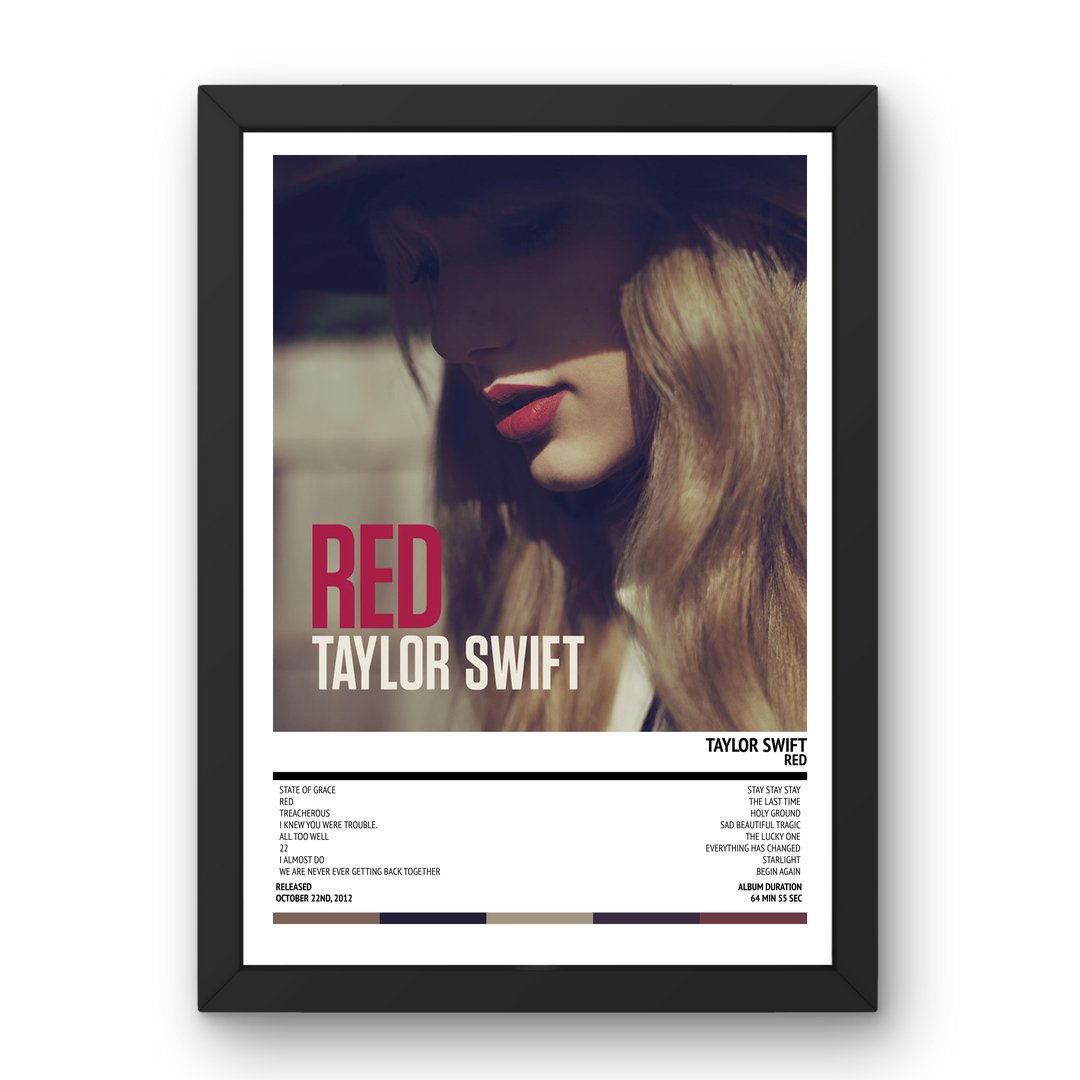 Taylor Swift - Red (2012) Poster - Setlist