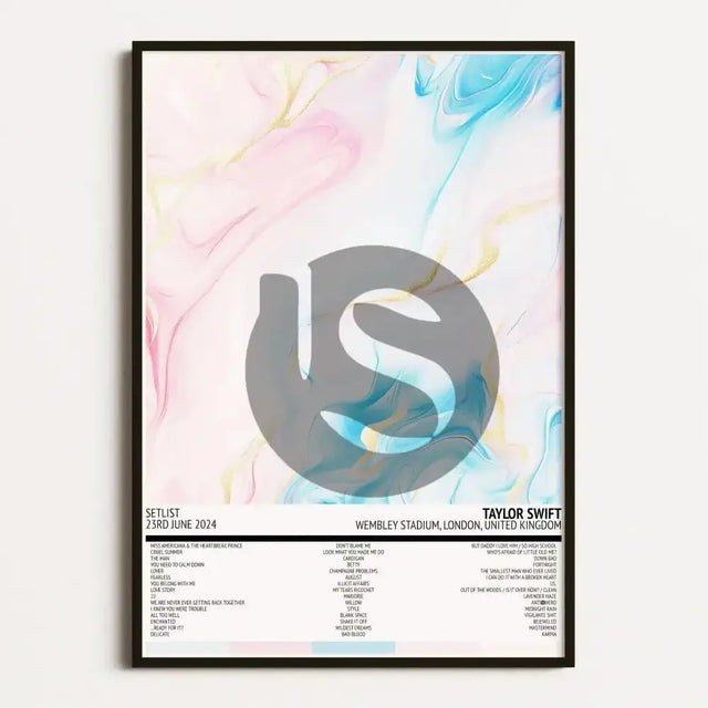 Taylor Swift The Eras Tour London 23rd June 2024 Setlist Tour Poster - Setlist