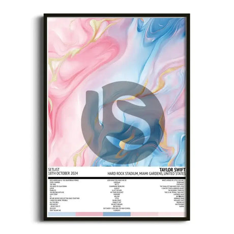 Taylor Swift The Eras Tour Miami Gardens 18th October 2024 Setlist Tour Poster - Setlist