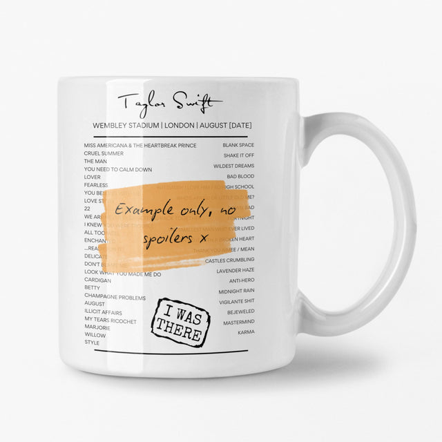 Taylor Swift Wembley August 2024 Setlist Mug - All Dates - Setlist