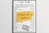 Taylor Swift Wembley August 2024 - Setlist Posters - Setlist