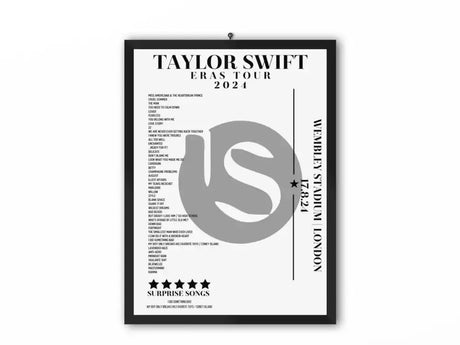 Taylor Swift Wembley August 2024 - Setlist Posters - Basic Style - Designed By Setlist - All Dates - Setlist