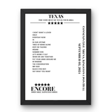 Texas Connexin Live Arena Kingston upon Hull 03 September 2024 Setlist Poster - Setlist