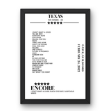 Texas G Live Guildford 24 February 2022 Setlist Poster - Setlist