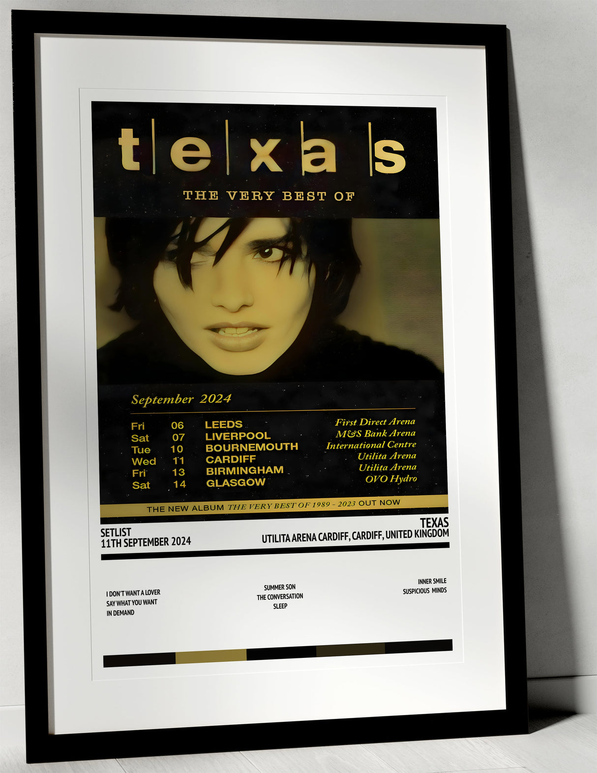 Texas Utilita Arena Cardiff Cardiff 11th September 2024 - Setlist Tour Poster - Setlist