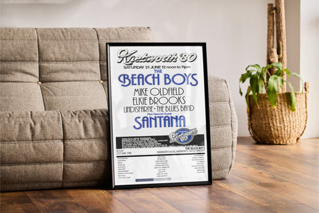 The Beach Boys 1980 European Tour Knebworth House Knebworth 21st June 1980 - Setlist Tour Poster - Setlist