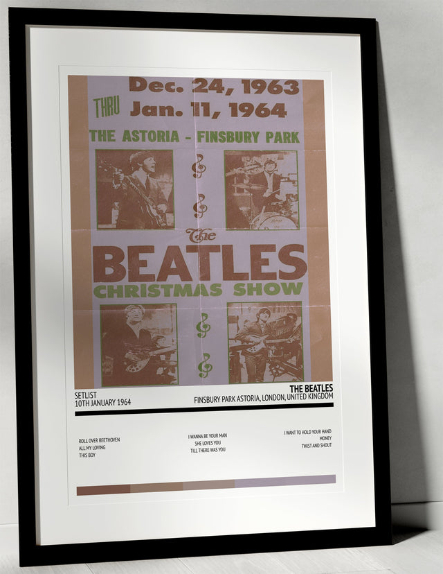 The Beatles The Beatles 1963 Christmas Shows Finsbury Park Astoria London 10th January 1964 - Setlist Tour Poster - Setlist