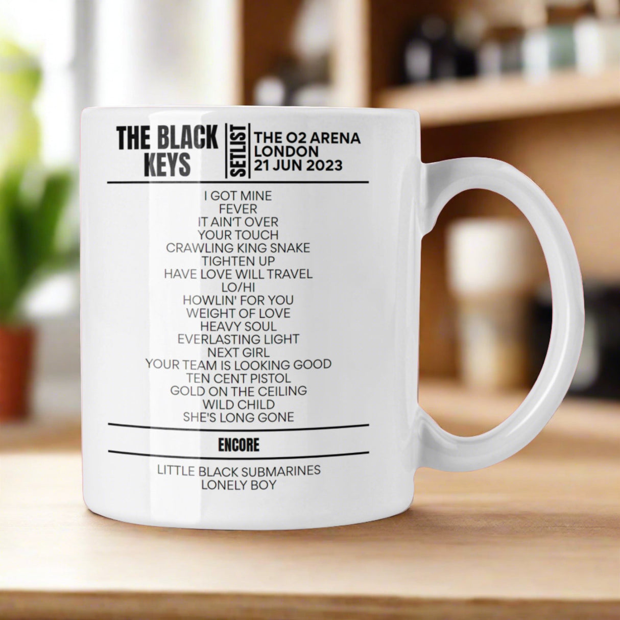 The Black Keys 02 Arena London June 2023 Replica Setlist Mug - Setlist