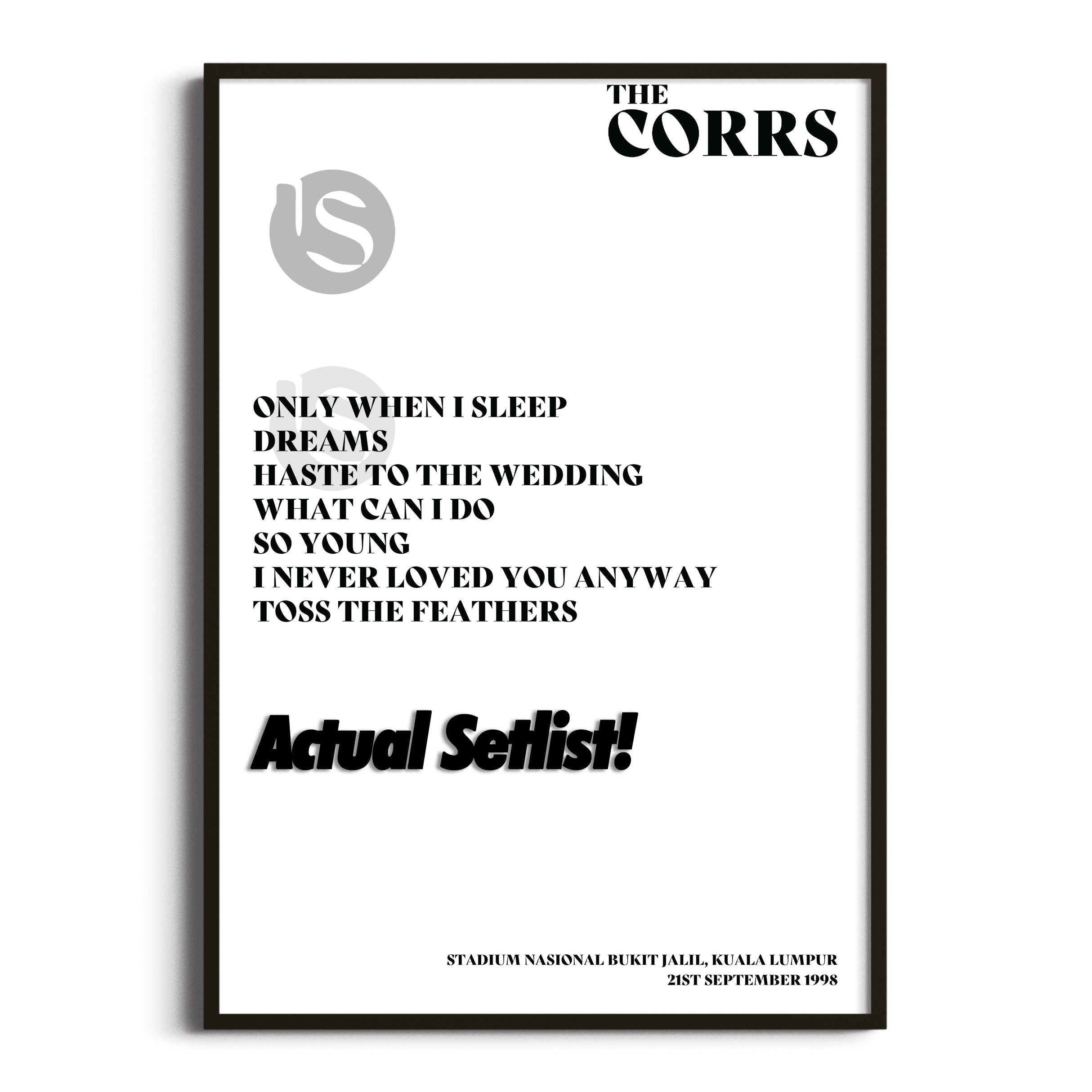 The Corrs - Talk On Corners - Setlist Posters - Setlist