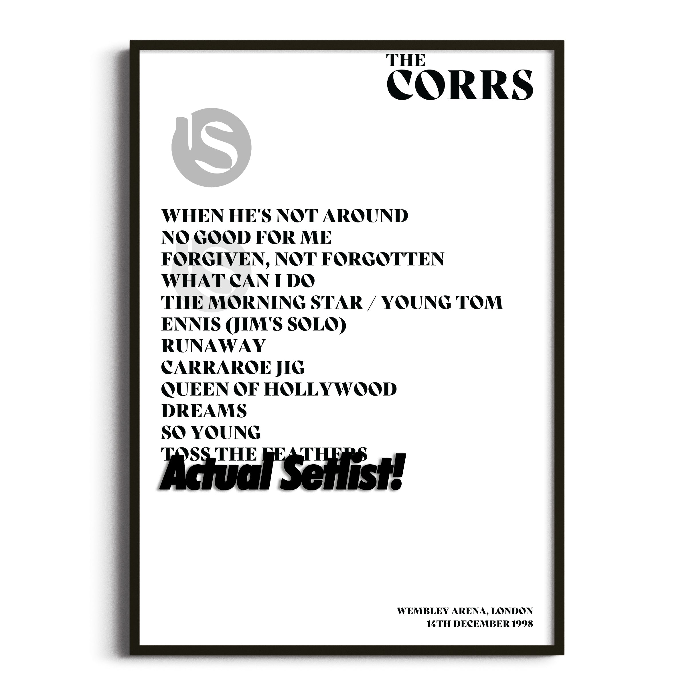 The Corrs - Talk On Corners - Setlist Posters - Setlist