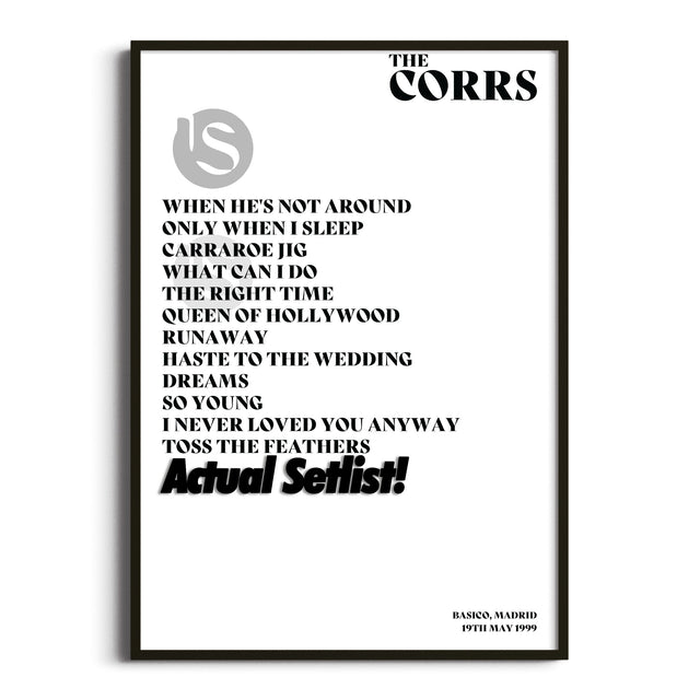 The Corrs - Talk On Corners - Setlist Posters - Setlist