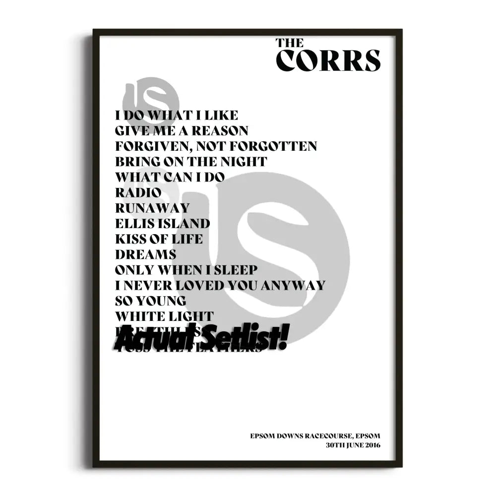 The Corrs - White Light Tour - Setlist Posters - Setlist